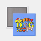 Engelse Setter Agility Gifts Magneet (Voorkant / Achterkant)