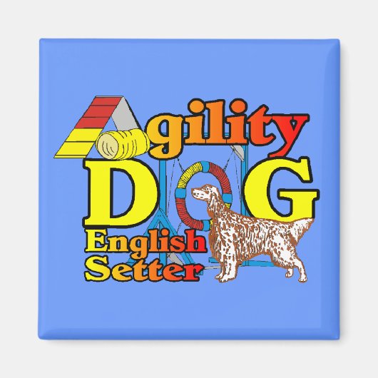 Engelse Setter Agility Gifts Magneet (Voorkant)