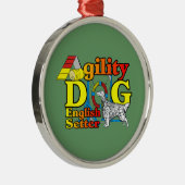 Engelse Setter Agility Metalen Ornament (Rechts)