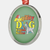 Engelse Setter Agility Metalen Ornament (Links)