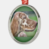 Engelse setter Art Metalen Ornament (Links)