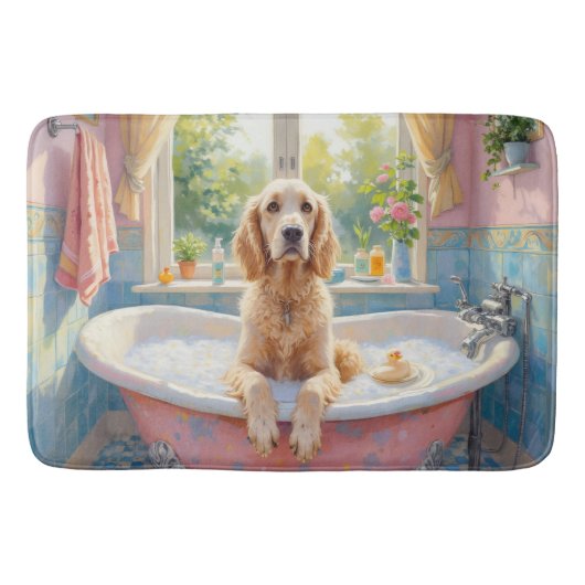 Engelse Setter badtijd Elegante badkamerdecoratie Badmat (Voorkant)