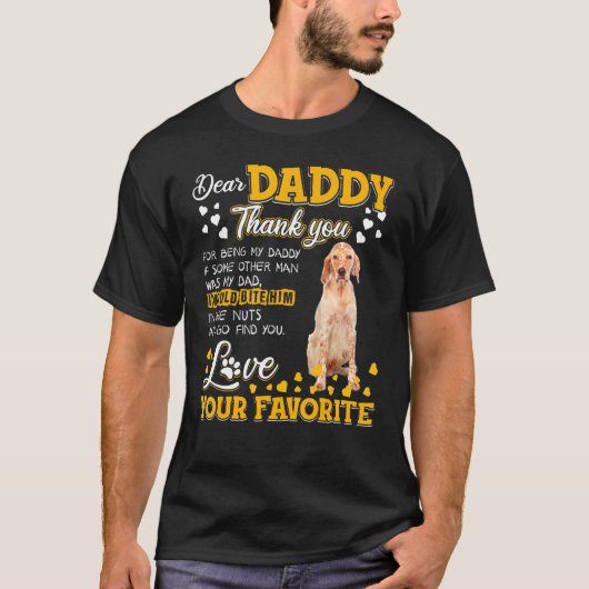 Engelse Setter Beste papa bedankt dat je mijn D be T-shirt (Voorkant)