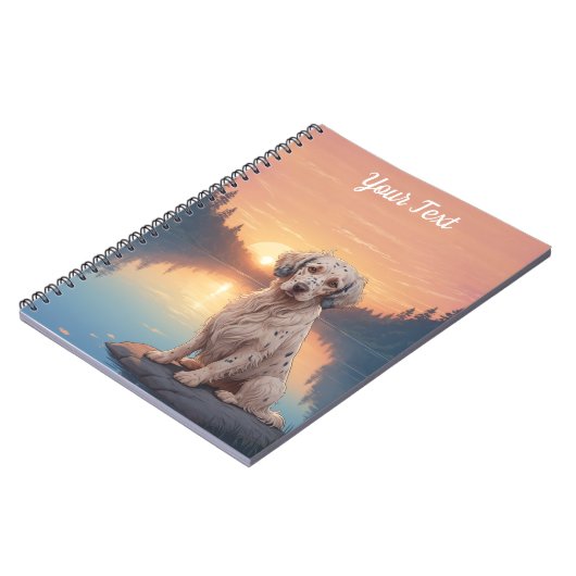 Engelse Setter bij Lake Notitieboek (Linkerzijde)