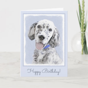 Engelse Setter Blauwe Belton Schilderij Hond Kunst Kaart