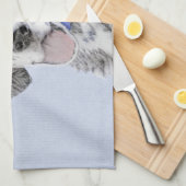 Engelse Setter Blauwe Belton Schilderij Hond Kunst Theedoek (Quarter Fold)