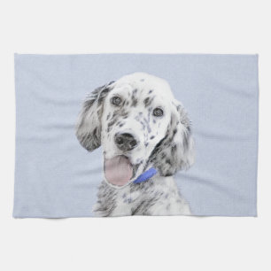 Engelse Setter Blauwe Belton Schilderij Hond Kunst Theedoek