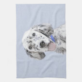 Engelse Setter Blauwe Belton Schilderij Hond Kunst Theedoek (Verticaal)