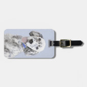 Engelse Setter Blue Belton schilder Dog Art Bagagelabel (Voorkant horizontaal)