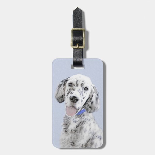 Engelse Setter Blue Belton schilder Dog Art Bagagelabel (Voorkant verticaal)