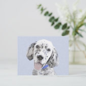 Engelse Setter Blue Belton schilder Dog Art Briefkaart (Staand voorkant)