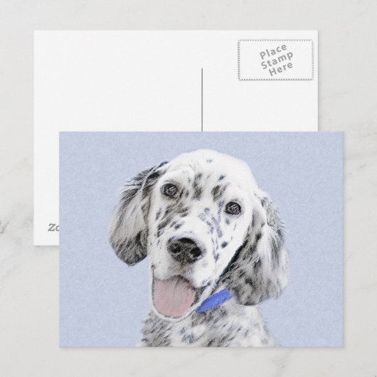 Engelse Setter Blue Belton schilder Dog Art Briefkaart (Voorkant / Achterkant)