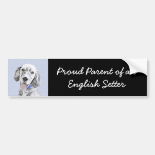 Engelse Setter Blue Belton schilder Dog Art Bumpersticker