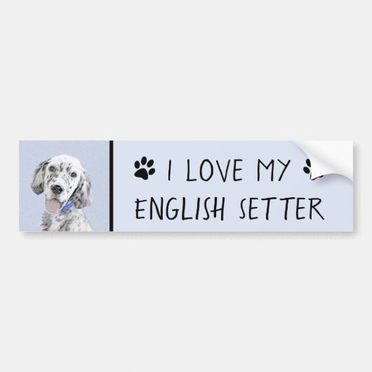 Engelse Setter Blue Belton schilder Dog Art Bumpersticker (Voorkant)