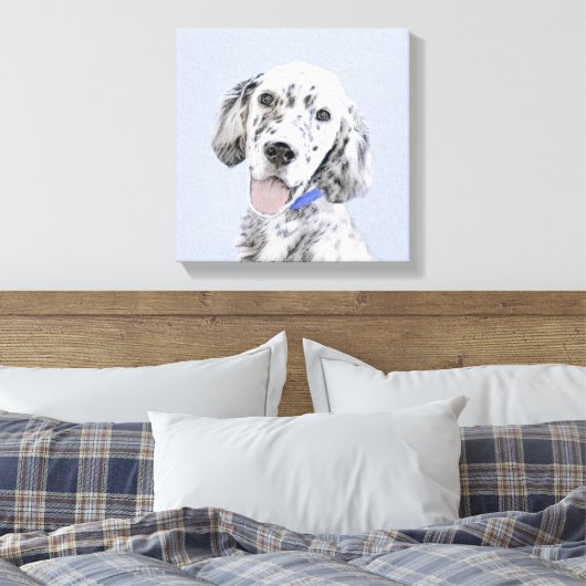 Engelse Setter Blue Belton schilder Dog Art Canvas Afdruk (Insitu (Slaapkamer))