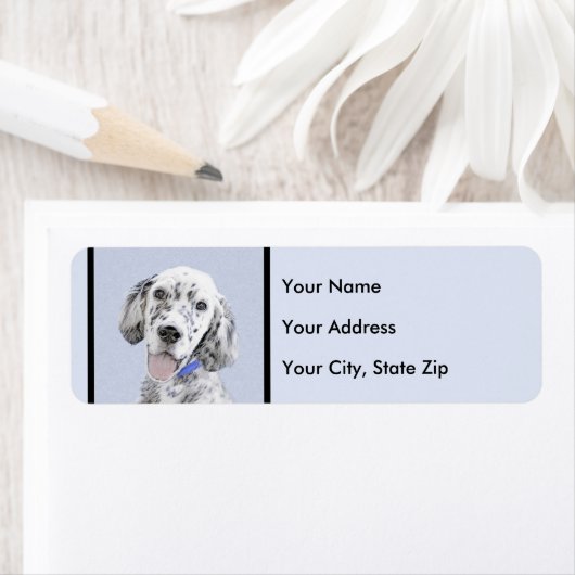 Engelse Setter Blue Belton schilder Dog Art Etiket (Insitu)