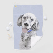 Engelse Setter Blue Belton schilder Dog Art Golfhanddoek (Insitu)
