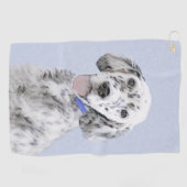 Engelse Setter Blue Belton schilder Dog Art Golfhanddoek (Horizontaal)