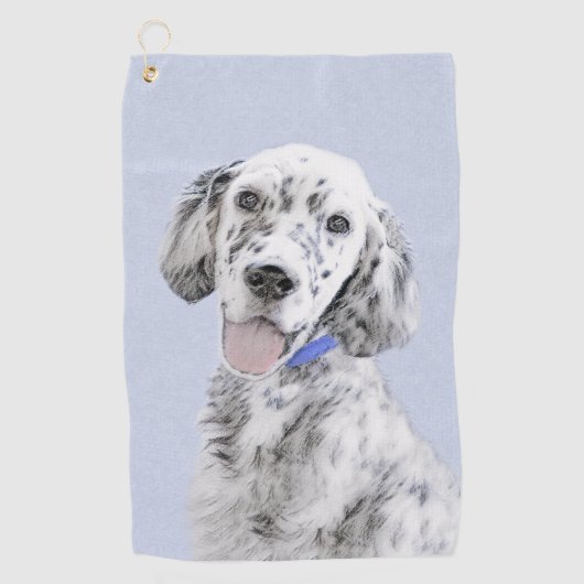 Engelse Setter Blue Belton schilder Dog Art Golfhanddoek (Voorkant)