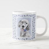 Engelse Setter Blue Belton schilder Dog Art Grote Koffiekop (Rechts)