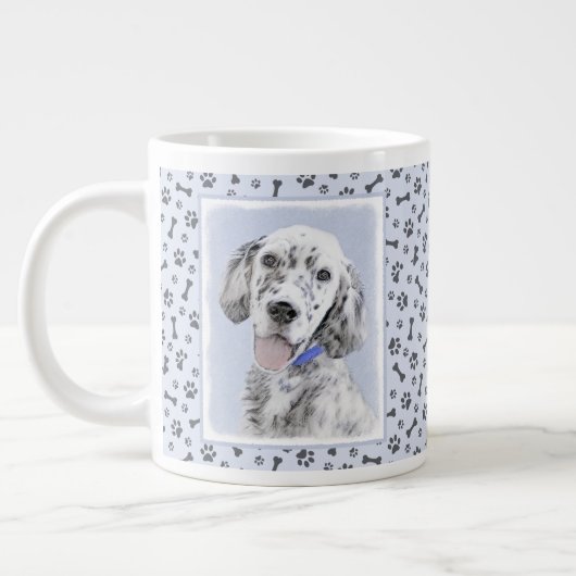 Engelse Setter Blue Belton schilder Dog Art Grote Koffiekop (Links)