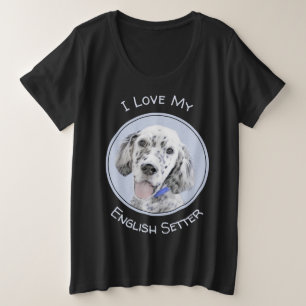 Engelse Setter Blue Belton schilder Dog Art Grote Maat T-shirt