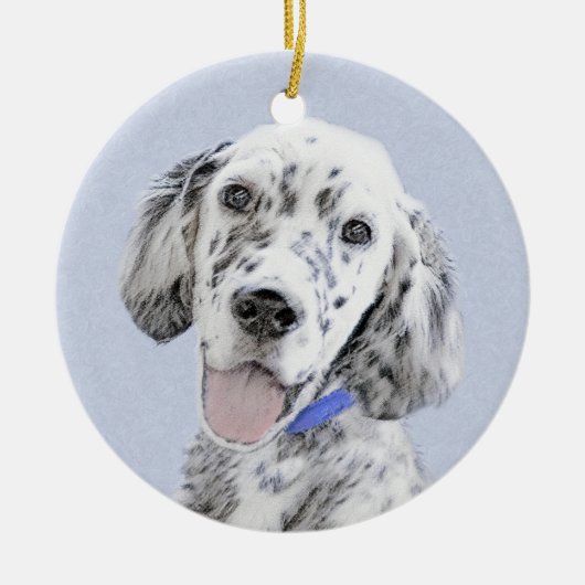 Engelse Setter Blue Belton schilder Dog Art Keramisch Ornament (Voorkant)