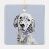 Engelse Setter Blue Belton schilder Dog Art Keramisch Ornament (Achterkant)