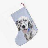 Engelse Setter Blue Belton schilder Dog Art Kleine Kerstsok (Achterkant (Hangend))