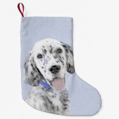 Engelse Setter Blue Belton schilder Dog Art Kleine Kerstsok (Voorkant)