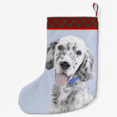 Engelse Setter Blue Belton schilder Dog Art Kleine Kerstsok (Achterkant)