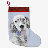 Engelse Setter Blue Belton schilder Dog Art Kleine Kerstsok (Voorkant)