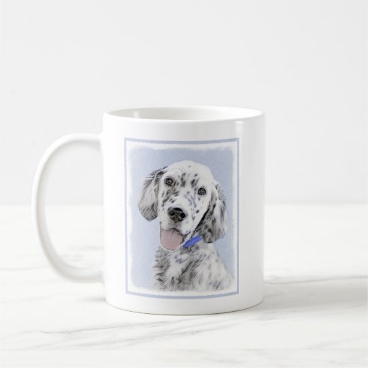 Engelse Setter Blue Belton schilder Dog Art Koffiemok (Links)