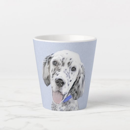 Engelse Setter Blue Belton schilder Dog Art Latte Mok (Voorkant)