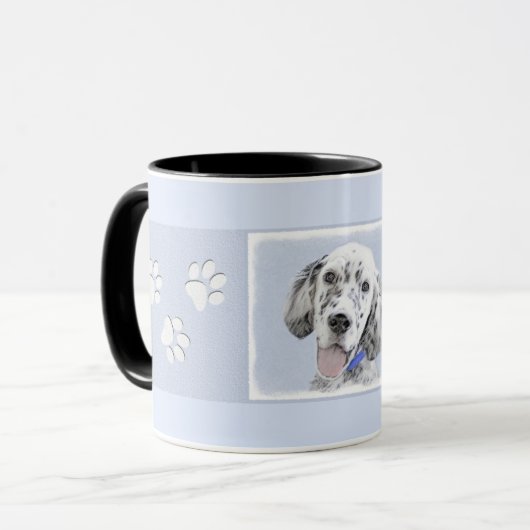Engelse Setter Blue Belton schilder Dog Art Mok (Voorkant links)