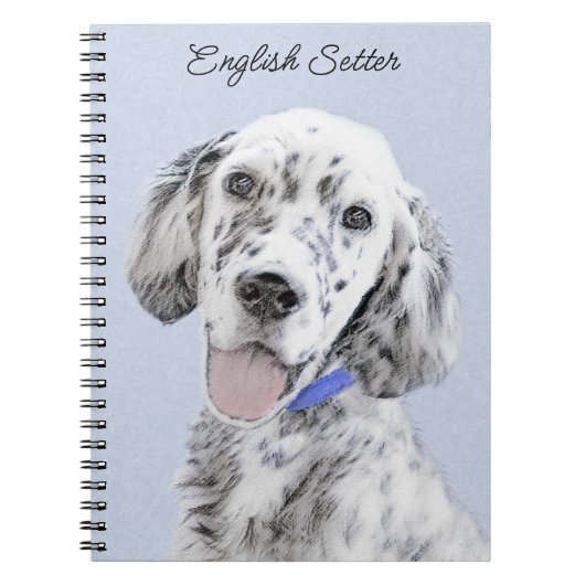 Engelse Setter Blue Belton schilder Dog Art Notitieboek (Voorkant)