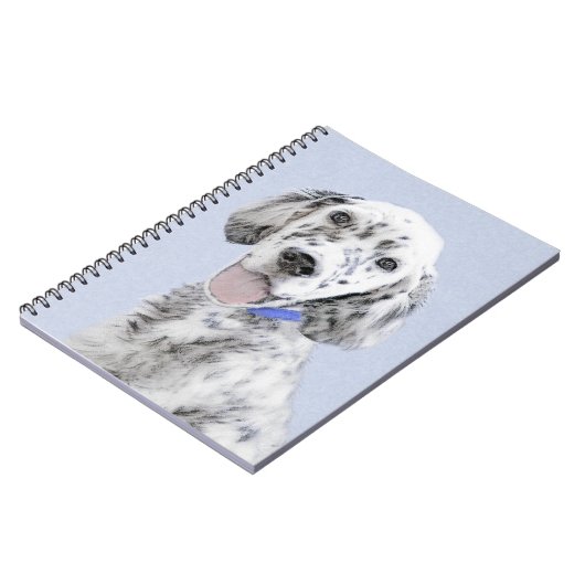 Engelse Setter Blue Belton schilder Dog Art Notitieboek (Linkerzijde)