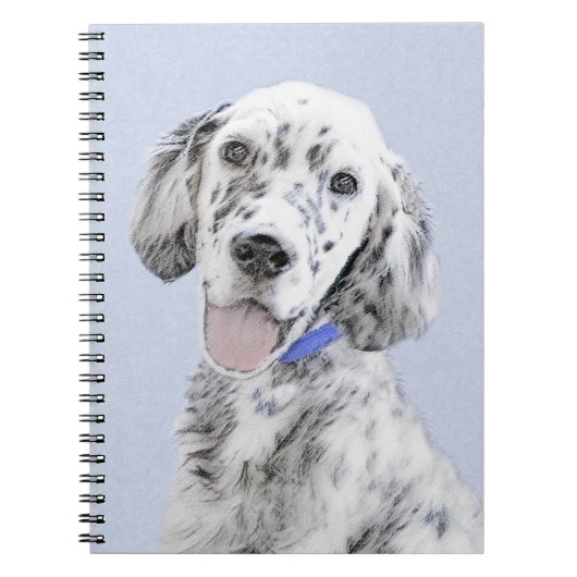 Engelse Setter Blue Belton schilder Dog Art Notitieboek (Voorkant)