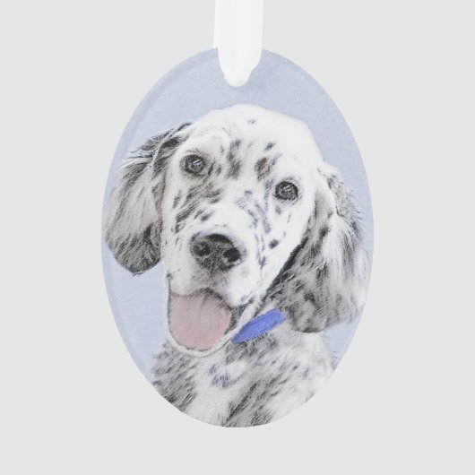 Engelse Setter Blue Belton schilder Dog Art Ornament (achterkant)
