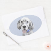 Engelse Setter Blue Belton schilder Dog Art Ovale Sticker (Envelop)