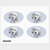 Engelse Setter Blue Belton schilder Dog Art Ovale Sticker (Vel)
