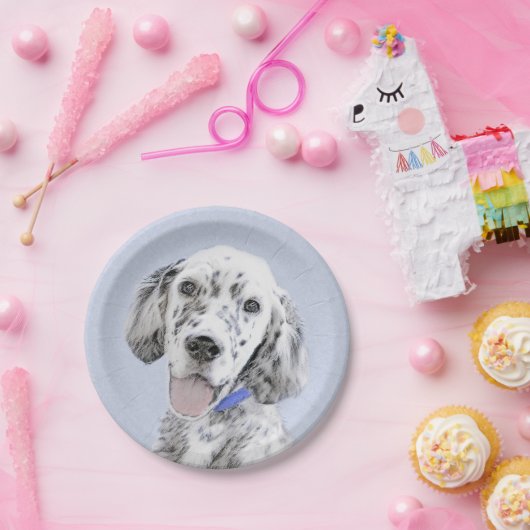Engelse Setter Blue Belton schilder Dog Art Papieren Bordje (Feest)