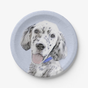 Engelse Setter Blue Belton schilder Dog Art Papieren Bordje