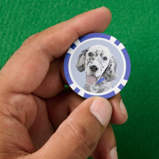 Engelse Setter Blue Belton schilder Dog Art Poker Chips (Hand)