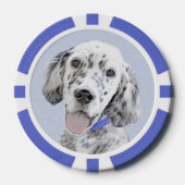 Engelse Setter Blue Belton schilder Dog Art Poker Chips (Voorkant)