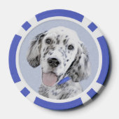 Engelse Setter Blue Belton schilder Dog Art Poker Chips (Achterkant)