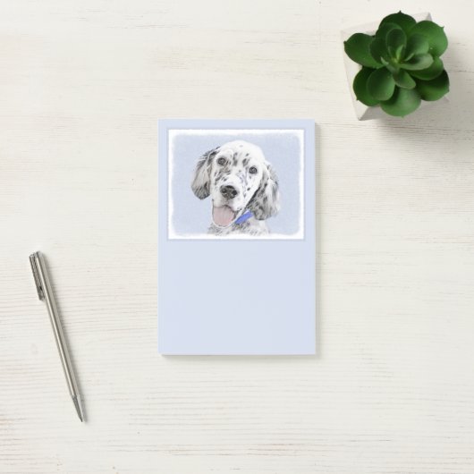 Engelse Setter Blue Belton schilder Dog Art Post-it® Notes (Kantoor)