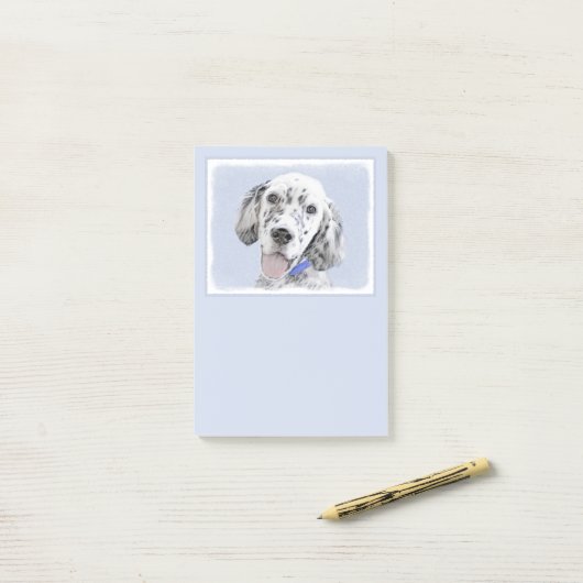 Engelse Setter Blue Belton schilder Dog Art Post-it® Notes (Op bureau)