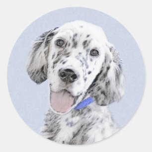 Engelse Setter Blue Belton schilder Dog Art Ronde Sticker