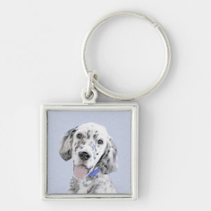 Engelse Setter Blue Belton schilder Dog Art Sleutelhanger